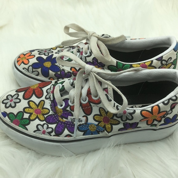 Vans Glitter Daisies Era Platform W(5.0) M(3.5) Sneakers Shoes - Picture 2 of 9